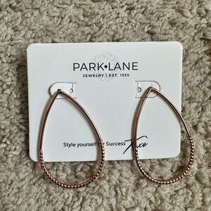 Park Lane Gold Teardrop Earrings with Crystal Accents